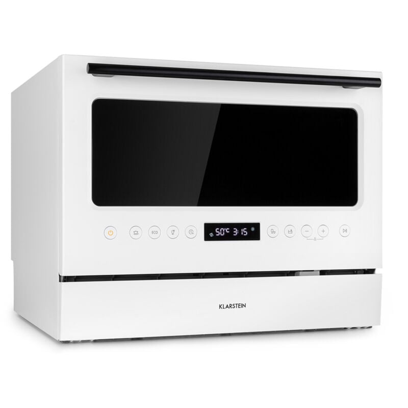 Klarstein - Azuria Geschirrspülmaschine 1380W 6,5L 6 Gedecke schwarze Glasfront