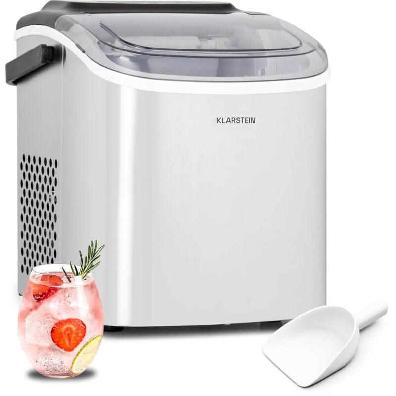 Klarstein - Eiswürfelmaschine für Zuhause Camping Gastro, Schnelle Mini-Eiswürfelmaschine Klein, Profi Eismaschine für Große & Kleine Eiswürfel,