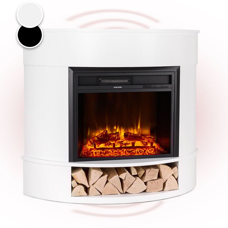 Klarstein Elektrokamin, Elektro Heizungen für Wohnzimmer & Innenräume, Elektrischer Kamin mit LED Flammen, Kamin Freistehend, Heizlüfter mit Timer,