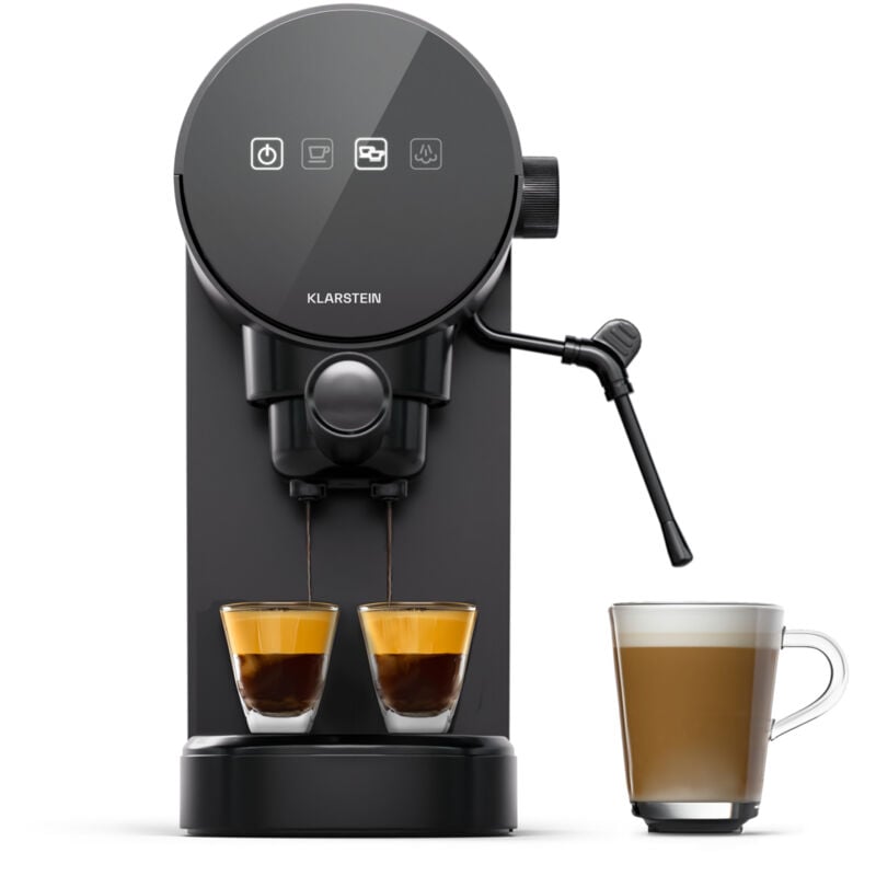 Klarstein - Espresso Siebträgermaschine mit Milchaufschäumer, 0,9L Retro Mini-Espressomaschine mit Siebträger, 1360 Watt Kaffeemaschine Klein,