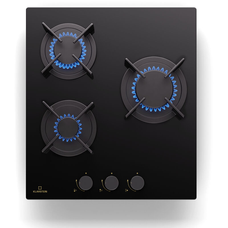 Klarstein Gaskocher 3 Flammig, Einbau-Gaskocher für Innenbereich & Wohnmobil, 5200W Edelstahl-Gaskocher, 3 Flammen Gaskocher, Gasherde mit