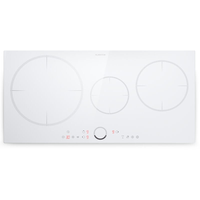 Klarstein Induktionskochfeld 3 Platten, Einbau-Induktionskochfeld mit 3 Kochfelder, 7000 Watt Induktionskochfeld, Induktion Kochfeld mit