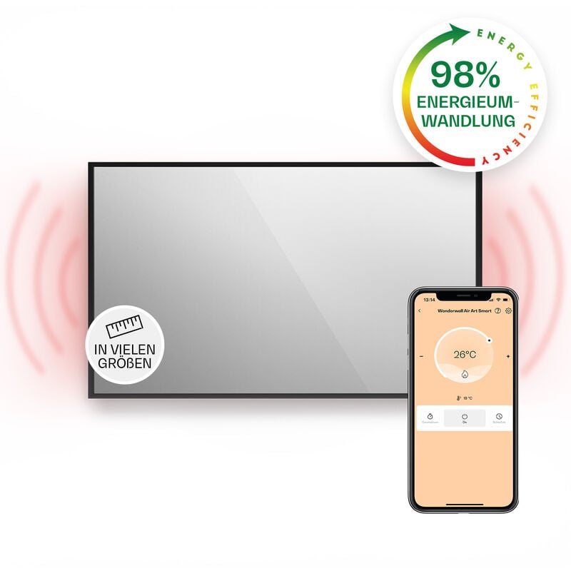 Infrarotheizung, Infrarot Spiegelheizung Standgerät, Infrarotheizung mit Thermostat, Heizung mit Erkennung Offener Fenster & App-Control, Heater