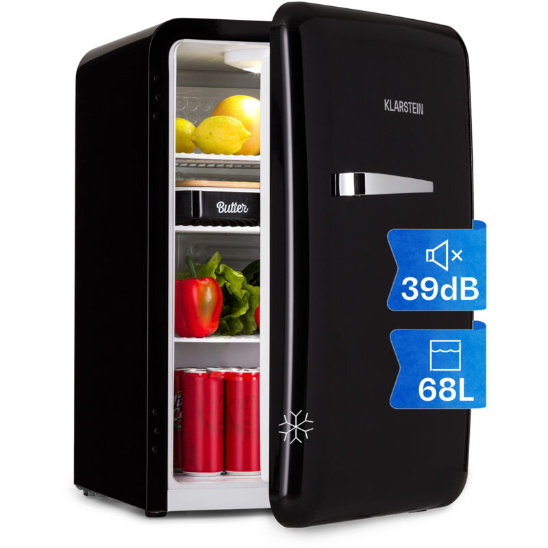 Klarstein Kühlschrank, Mini-Kühlschrank für Getränke, Kühlschrank Klein, Kleiner Kühlschrank Lautlos, Skincare Fridge, Vintage Design, Camping