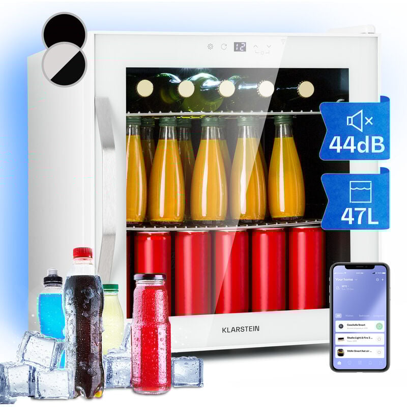 Klarstein - Mini Kühlschrank mit Glastür, Kleiner Mini-Kühlschrank Leise für Zimmer & Garten, Indoor/Outdoor Getränkekühlschrank mit