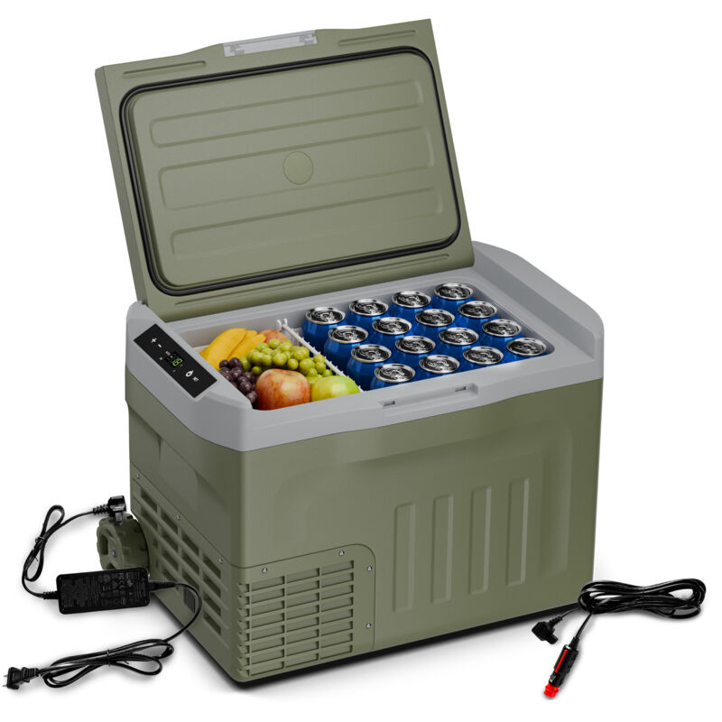 Klarstein - PolarForce 30-Liter-Kühlbox – Elektrische Kompressor-Kühlbox mit LCD-Bedienfeld, -20°C bis 20°C, ECO-Modus, Batteriewächter, Räder und