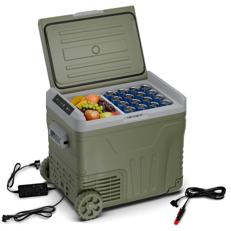 Klarstein PolarForce 50-Liter- Kühlbox Elektrische Kompressor-Kühlbox mit LCD-Bedienfeld, -20°C bis 20°C, Dual Power (12V/230V), ECO-Modus, Ideal für