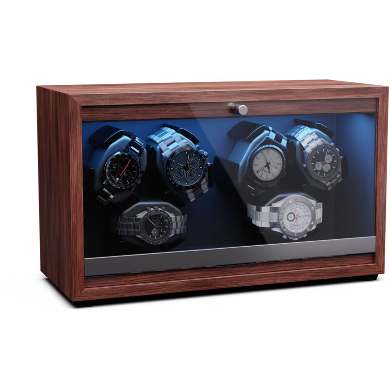 Klarstein - Uhrenbeweger für Automatikuhren, Automatik-Uhrenbeweger für 6 Uhren, Automatikuhr Uhrenbeweger mit Acryl-Tür, Automatischer Uhrenbeweger,