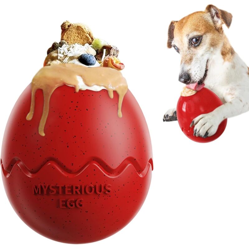 Klassisches Hundespielzeug, Kauspielzeug, Apportierspielzeug, Dino-Ei-Hundespielzeug mit langsamer Fütterung, robustes Hundespielzeug für große Welpen