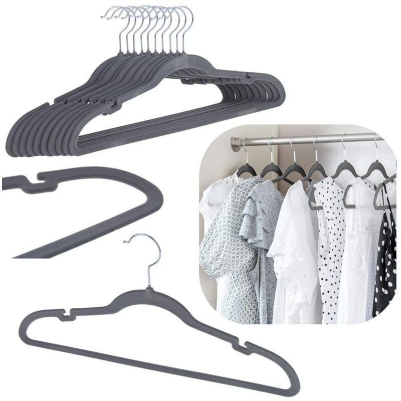 Kleiderbügel aus Samt, stabiler Kleiderbügel aus Samt, 10 Stück