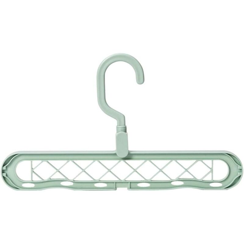 Kleiderbügel mit 9 Fächern, Wasserfall-Kleiderbügel, multifunktionaler drehbarer Kleiderschrank-Organizer, Grün