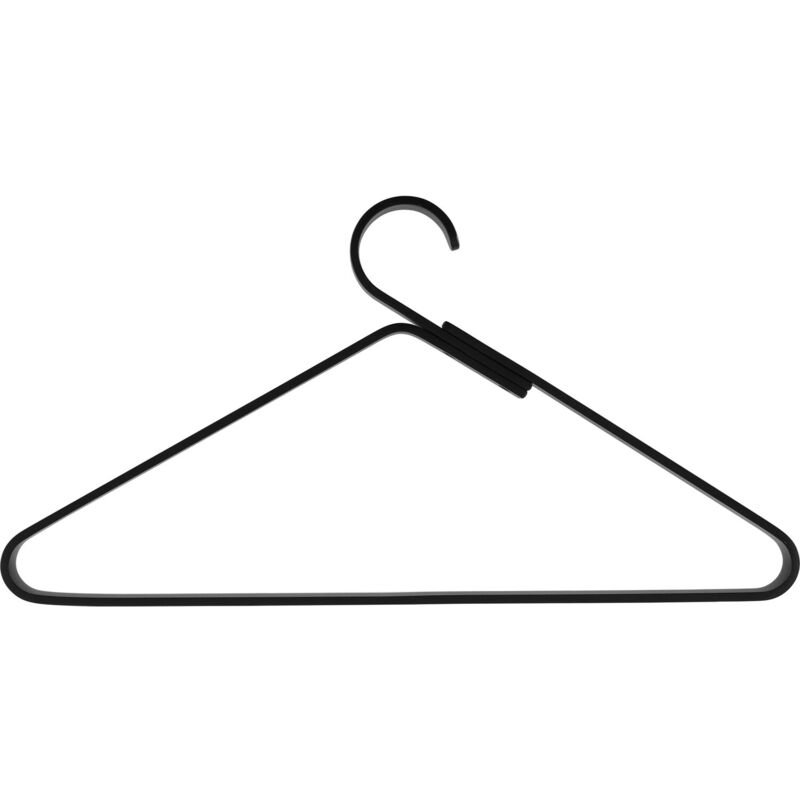 Simausrom - Kleiderbügel Ponos mit Hosensteg, 2in1 Hosenbügel und Kleiderbügel, Alu schwarz