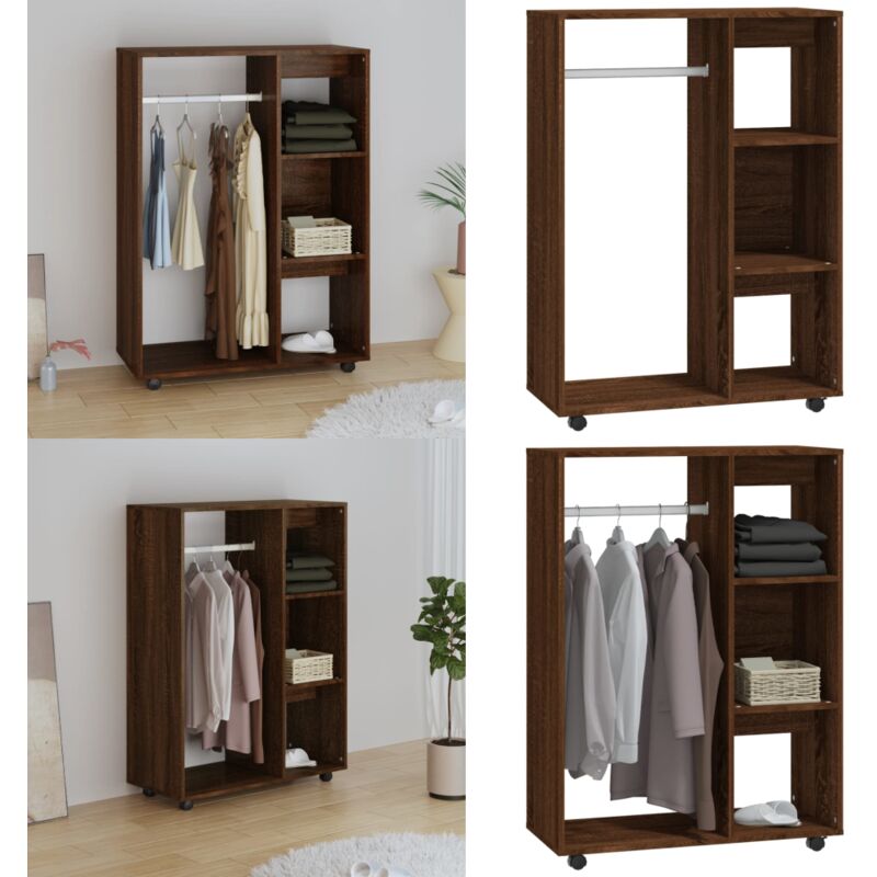 Kleiderschrank Braun Eichen-Optik 80x40x110 cm Holzwerkstoff - Holzschrank - Kleiderschrank - Eiche Optik - Wohnzimmer - Schlafzimmer - Home & Living