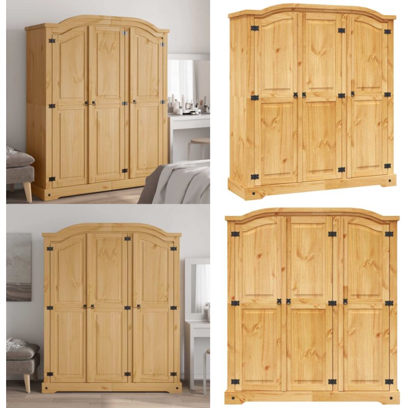 Kleiderschrank Mexiko-Stil Kiefernholz 3 Türen - Mexikanischer Stil - Kleiderschrank - Kiefernholz - Holzschrank - Dielenmöbel - Home & Living