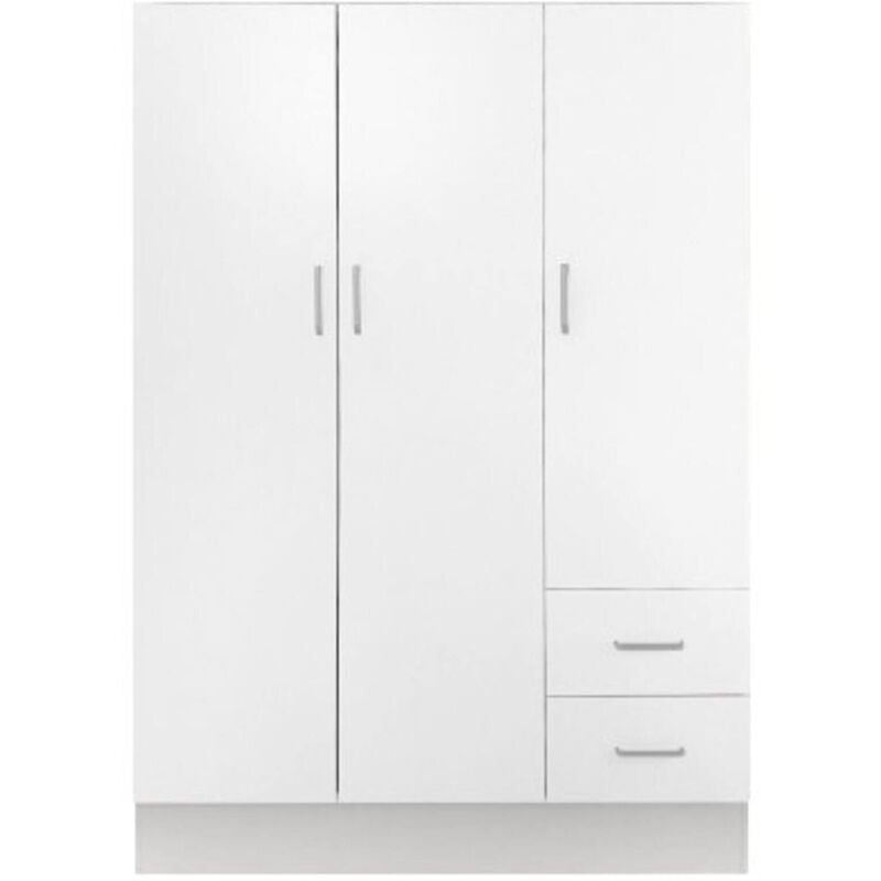 Kleiderschrank 3 Türen Calahorra, Schlafzimmermöbel, Geschlossener begehbarer Kleiderschrank, Kleiderschrank mit 3 Türen und 2 Schubladen, 120x50h170