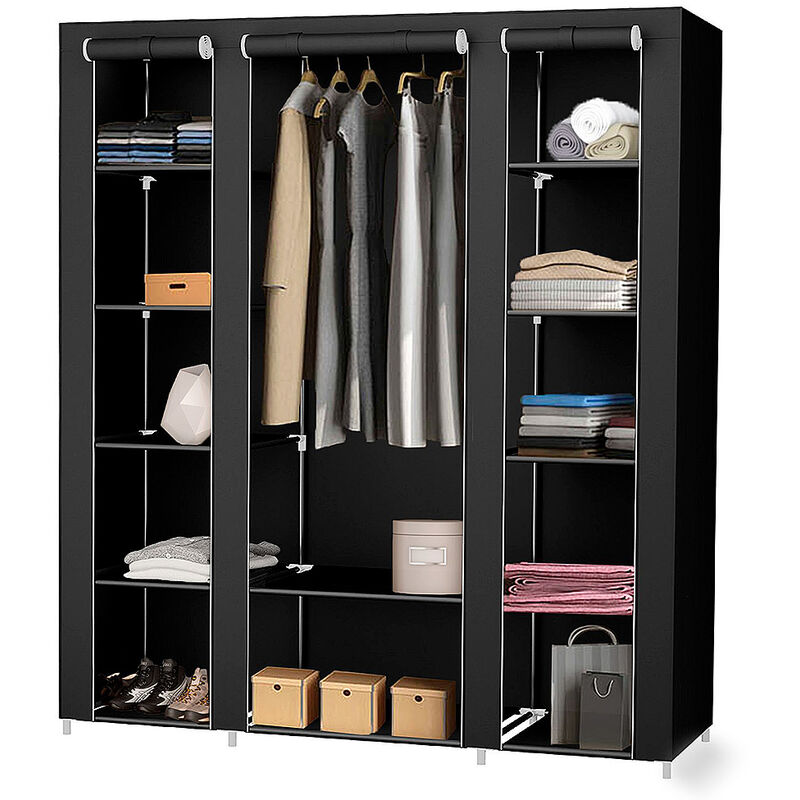 Kleiderschrank mit Fächern Stoff Aufbewahrung Kleiderschrank 17515045cm