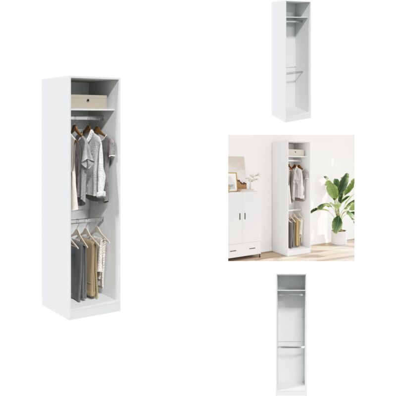 Kleiderschrank Weiß 50x50x200 cm Holzwerkstoff - Kleiderschrank - Kleiderschränke - Schrank - Kleider Organizer