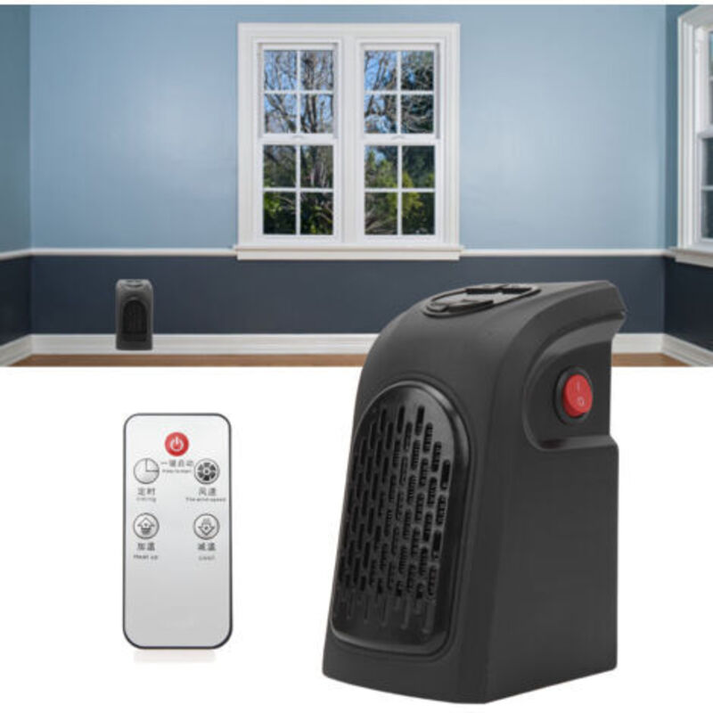 Kleine, gleichmäßige Heizung, leise Heizung, LED 400W ABS und PTC mit Zeitschaltuhr, tragbare elektrische Heizung für Schlafzimmer, EU-Stecker