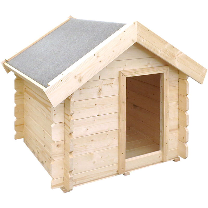 Timbela - Hundehütte Outdoor kleine Hunde – Hundehaus Holz für Kleiner Rassen, wasserfestes Dach 76 x 99 x H80 cm, Größe s M401-1