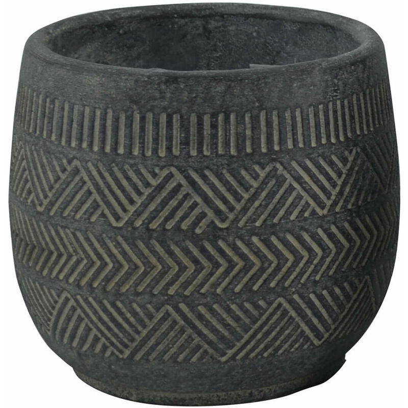 Gardeness - Kleine Outdoor -Runde Vase Outdoor Fasergarten Anthrazit 13x13x12 cm Begonie