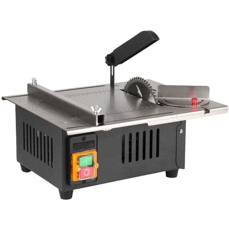 Kleine Tischkreissäge, dekorative Tischkreissäge für Holzarbeiten, 2500 W, neu verbesserte Edelstahl-Tischplatte mit Winkelführung und verstellbarer