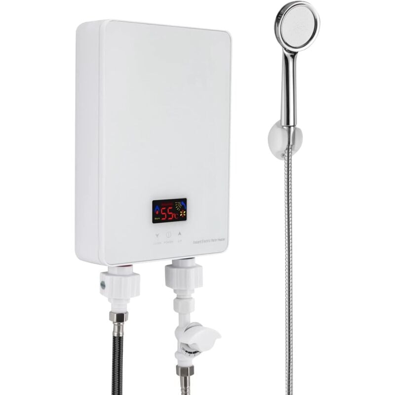 Kleiner Durchlauferhitzer mit Duschkopf 5000 w Badezimmer Küche Elektrischer Durchlauferhitzer, Touch Control, für Küche, Badezimmer, Dusche