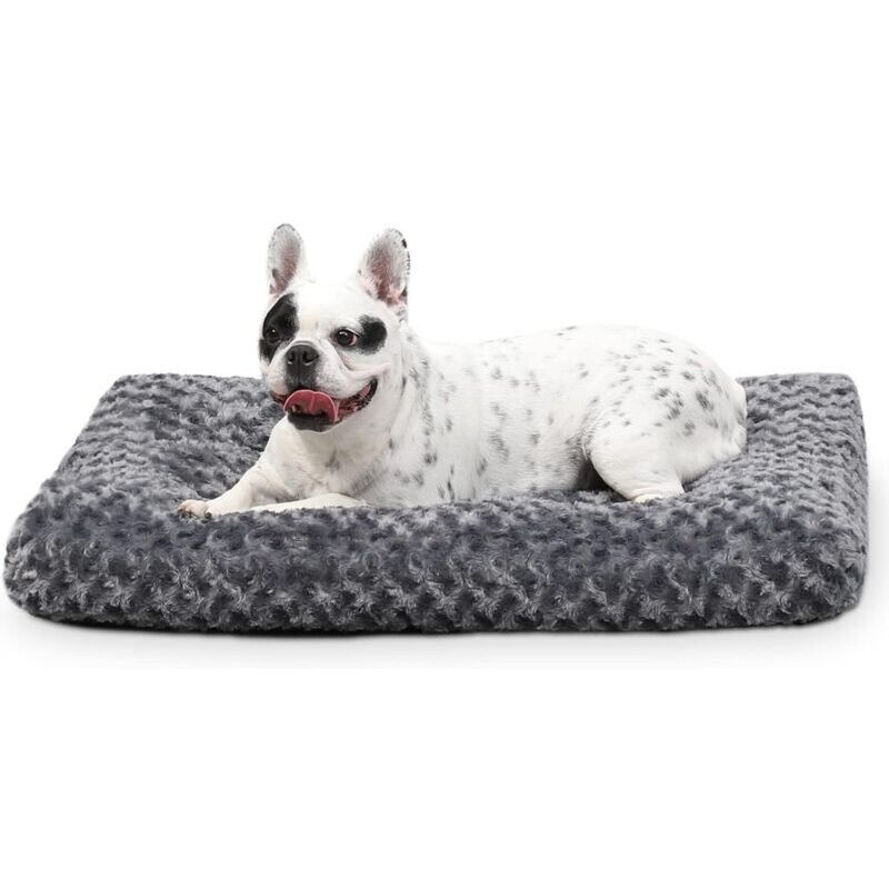 Kleines Hundebett, waschbar, beruhigendes Hundebett, Hundekäfigmatratze mit rutschfester Unterseite, flauschige Anti-Angst-Hundebetten,