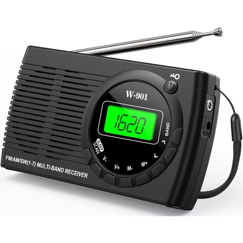 Kleines, tragbares FM/AM (MW)/SW-Radio, Transistorradio mit exzellentem Empfang und hoher Klangqualität, Mini-Radio