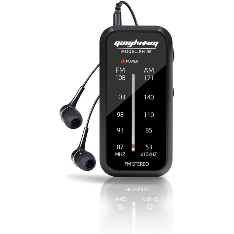 Kleines tragbares Radio, J-985 AM/FM-Taschenradio mit Kopfhörern, batteriebetriebenes Radio mit Stereoanlage, Mini-AAA-Empfängerradio zum