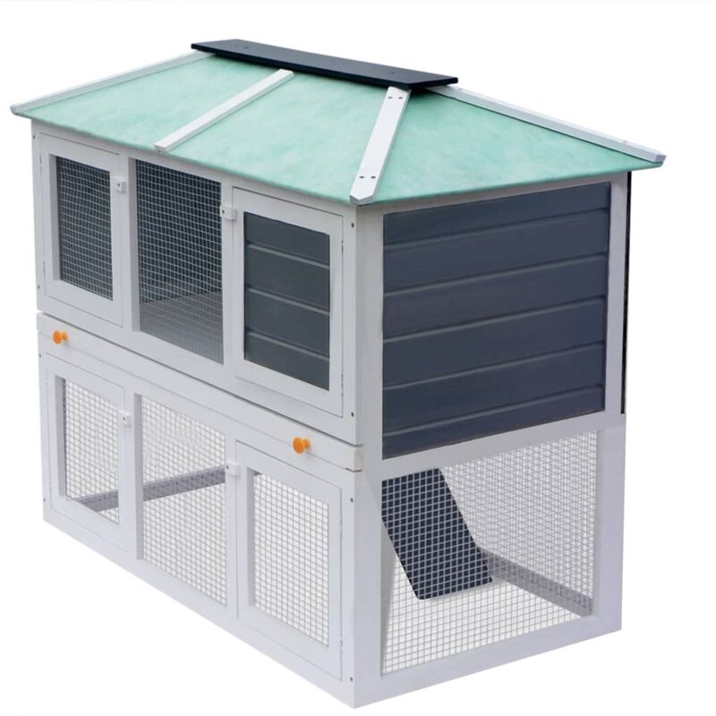 Kleintier-/Kaninchenstall 2 Etagen Holz CFW165753