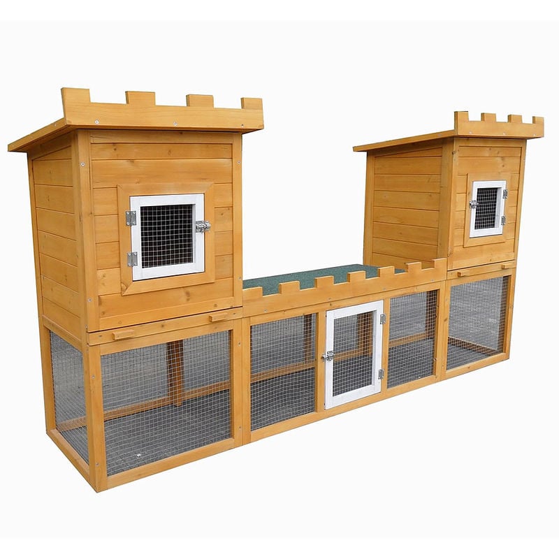 Mucola - Kleintierstall Hasenstall Freigehege Haus Schloss Kaninchenstall Käfig Hamster