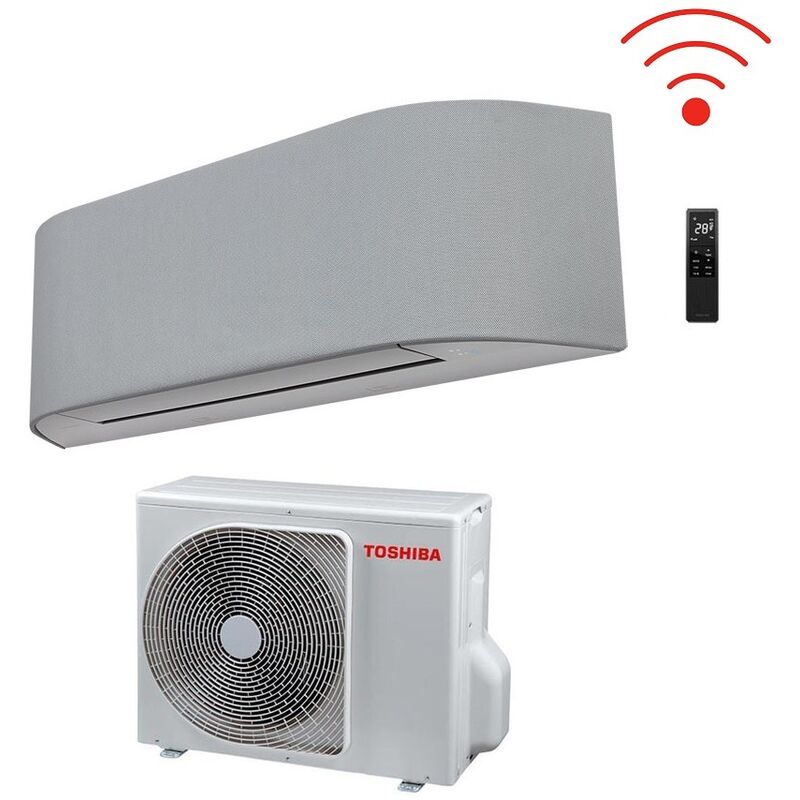 Klimaanlage Toshiba Inverter-Klimaanlage haori 13000 btu R-32 RAS-B13N4KVRG-E Wi-Fi Integrated a++ Hellgrau/Dunkelgrau - neu Dunkelgrau Hellgrau,R-32