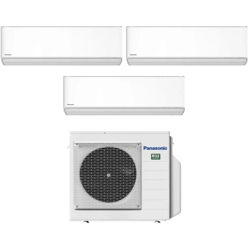 Panasonic - Klimagerät Trial Split Inverter Klimagerät Serie etherea white 7+9+18 mit CU-3Z52TBE R-32 Wi-Fi Integrated Farbe Weiß 7000+9000+18000