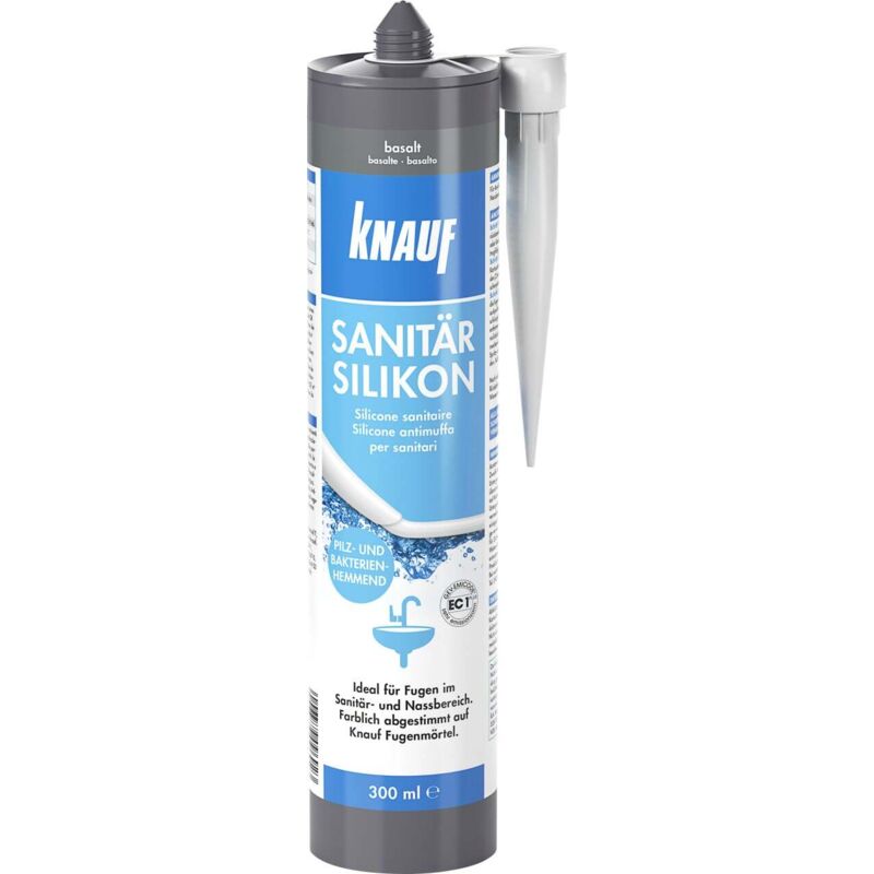 Knauf - Sanitär-Silikon basalt 300 ml Silikon Sanitär Bad Dusche Dichtstoff