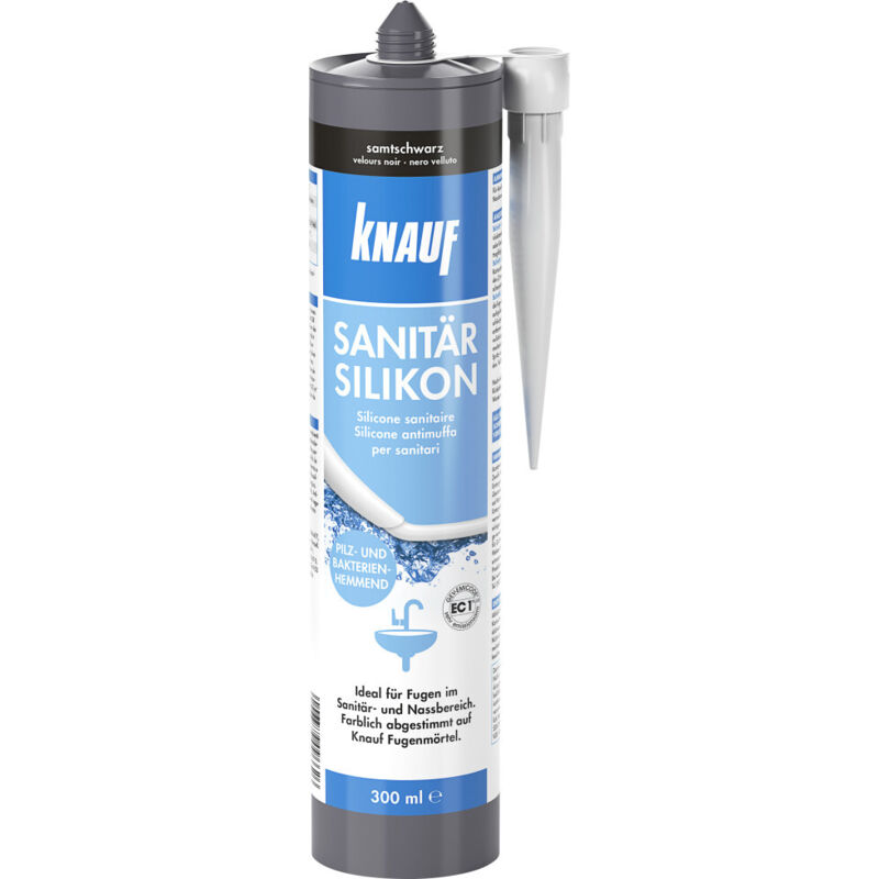 Knauf - Sanitär-Silikon samtschwarz 300 ml Silikon Sanitär Bad Dusche Dichtstoff