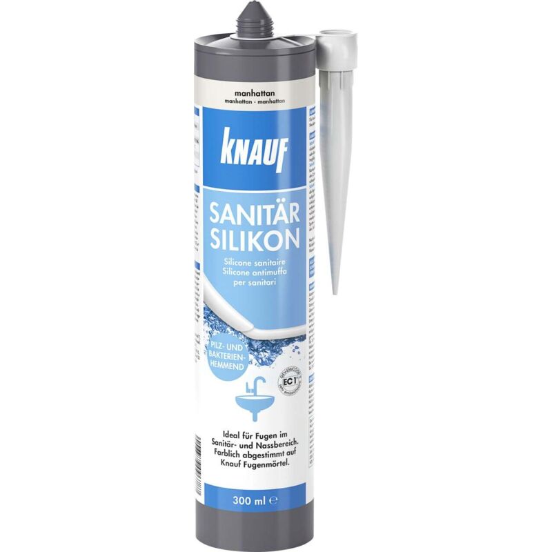 Knauf - Sanitär-Silikon manhattan 300 ml Silikon Sanitär Bad Dusche Dichtstoff