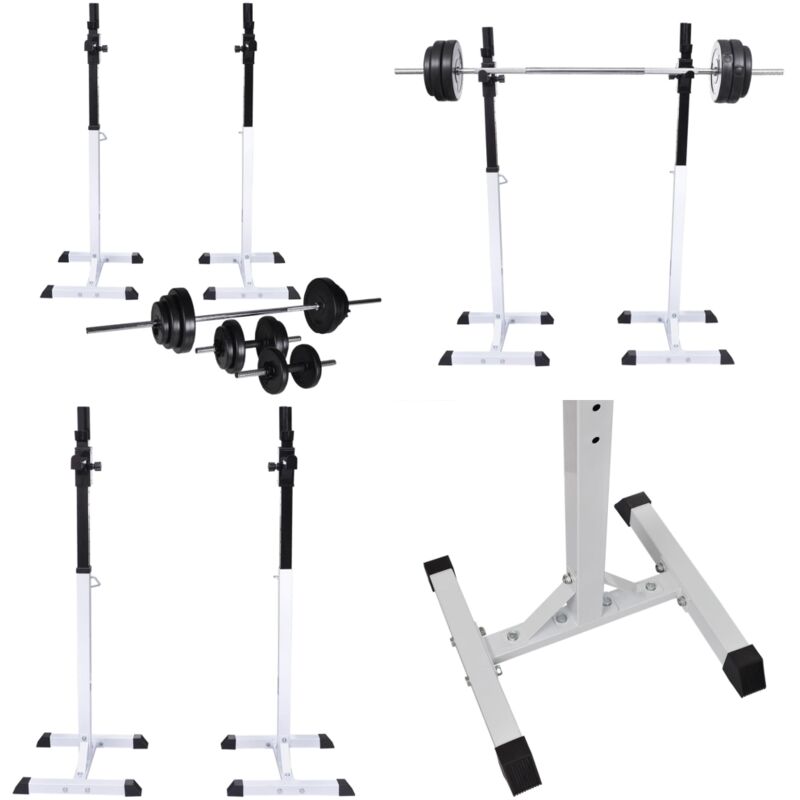 Kniebeugen-/Langhantelständer mit Hantel-Set 30,5 kg - Langhantelablage - Kniebeugestation - Home & Living
