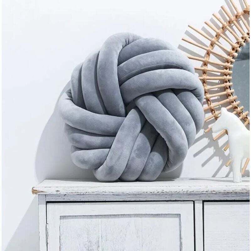 Knotenkissen, Schlafsofa-Knotenkissen, AT-Replik, dekoratives Knotenkissen, Kugelknotenkissen 35 x 35 cm, Kinderzimmer-Replik, handgefertigtes