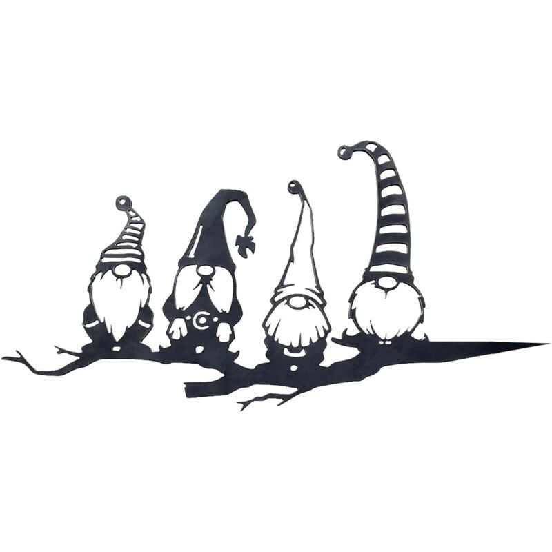 Kobold-Kunst, Garten, Hinterhof, Bäume, Dekoration, Metallstatue, Kunst, schwarzer Kobold, hohle Silhouette, Stapelornament