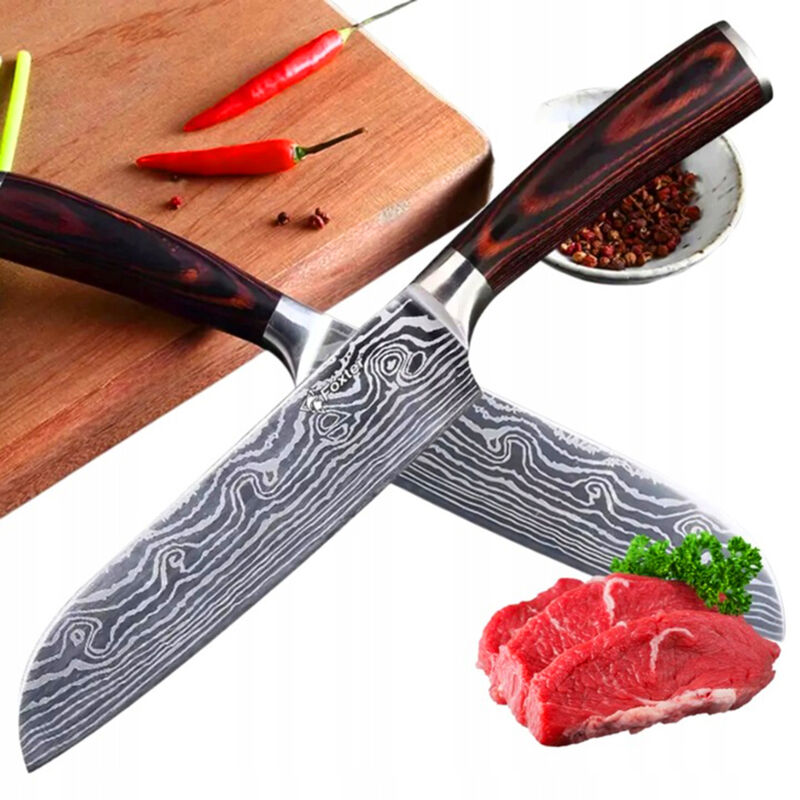 Kochmesser, scharf, Küchenmesser, Japan, 22 cm, Jagdmesser, scharf, dekoriert