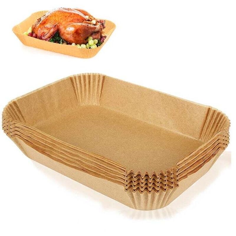 XVX - Kochpapier für Ninja-Luftfritteuse, 100 Stück, 20,5 x 14 cm, rechteckige Papiereinlagen, ölfreies Fritteusenzubehör, kompatibel mit Ninja Foodi