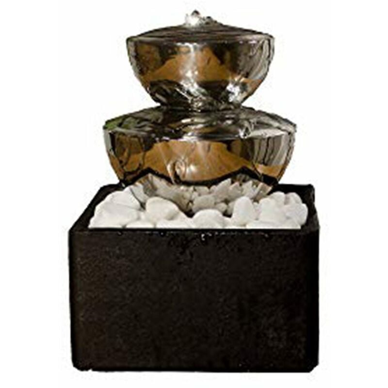 Köhko - Tischbrunnen 25010 Dekobrunnen aus Edelstahl mit LED-Beleuchtung