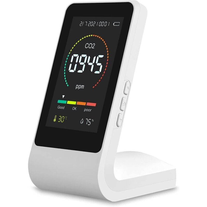 Kohlendioxid-Co2-Detektor, Luftqualitätsdetektor, Luftqualitätsmonitor, Heim-CO2-Monitor mit Temperatur- und Feuchtigkeitssensor