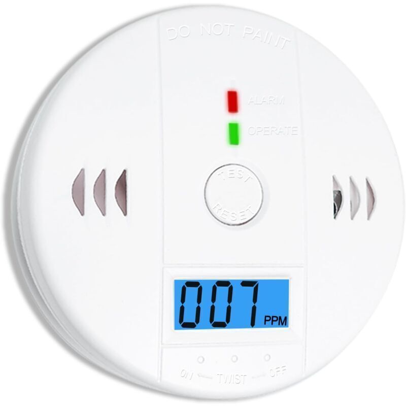 Kohlenmonoxidmelder mit LED-Anzeige, Rauch- und Kohlenmonoxidmelder, Rauchmelder -