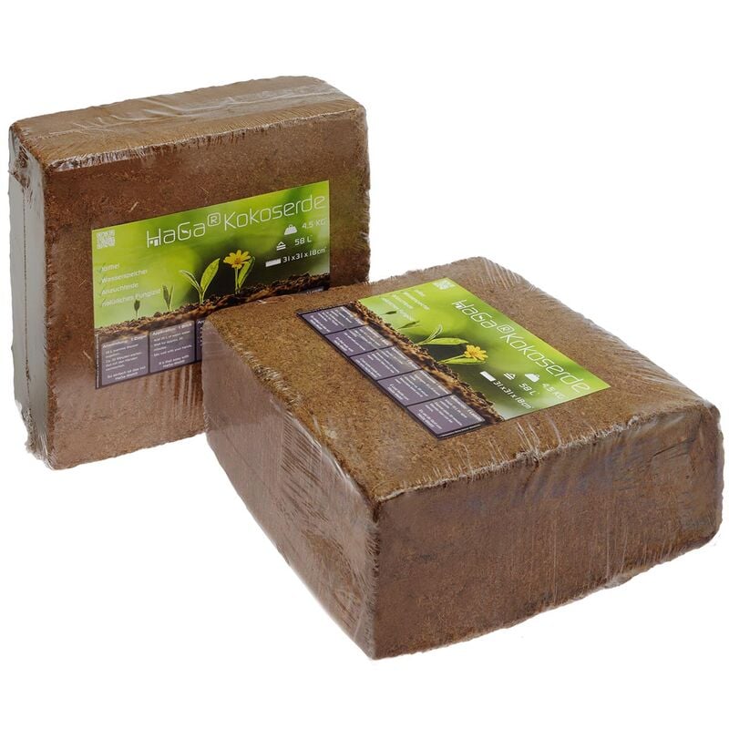Haga - Kokoserde 2 x 58 Liter Cannabis Aufzuchterde gepresste Blumenerde Naturprodukt