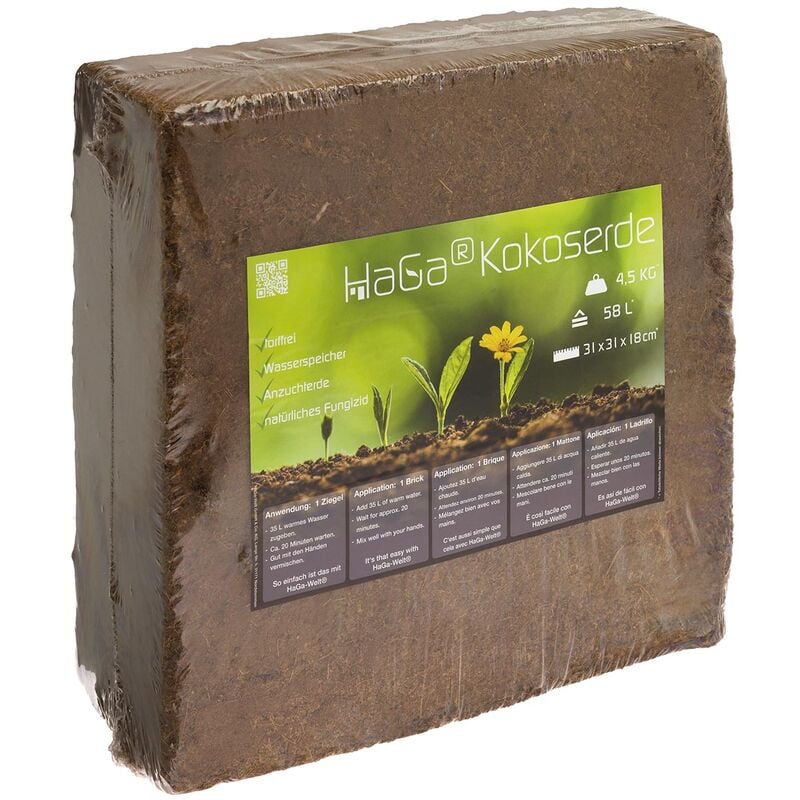 Haga - Kokoserde 58 Liter Cannabiserde gepresste Blumenerde Naturprodukt