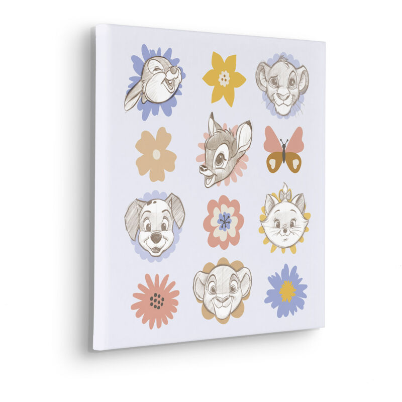 Komar Canvasbild Disney Classics Flowerheads - 40 x 40 cm - Bild auf Keilrahmen - für Kinderzimmer