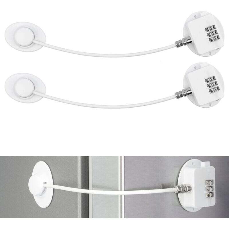 Kombinationsschlösser für Schränke, Kleiderschränke, Kühl- und Gefrierschränke, 2er-Pack, Kindersicherungen, Sicherheit zu Hause, weiß,