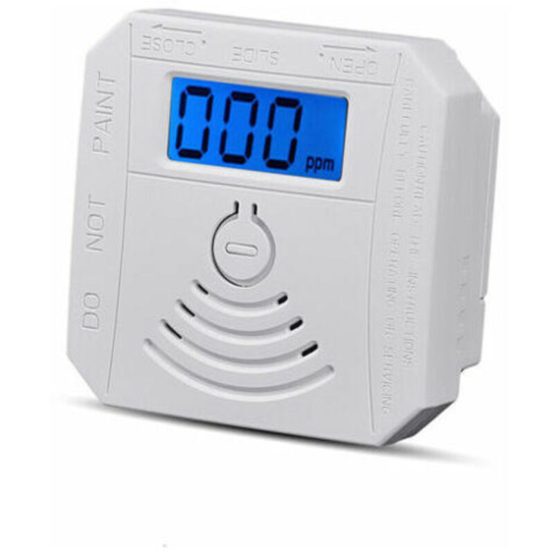 Kombinierter Kohlenmonoxid-Rauchmelder, batteriebetriebener CO-Rauchmelder mit LED-Anzeige, Blinklicht, akustischem Alarm und Warnsignal, Weiß