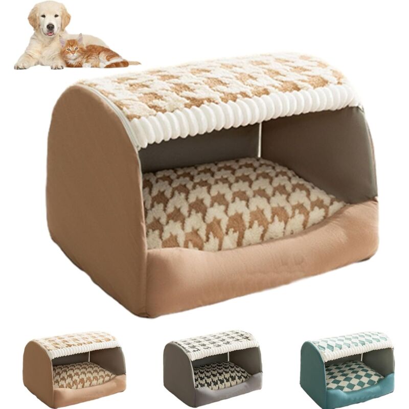 Komfortable Hundehütte, faltbares und warmes Hundebett, Indoor-Hundehütte mit herausnehmbarer Matte, maschinenwaschbar, geeignet für kleine, mittlere